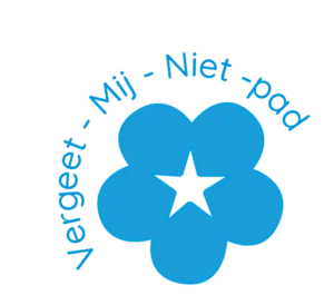 Vergeet-mij-niet tegel op de route rond Het Maanderzand in Ede